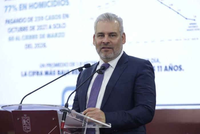 Gobernador Bedolla afirma que Michoacán alcanzó la cifra de homicidios más baja en 11 años