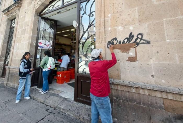 Gobierno de Morelia continúa conservación y mantenimiento del Centro Histórico