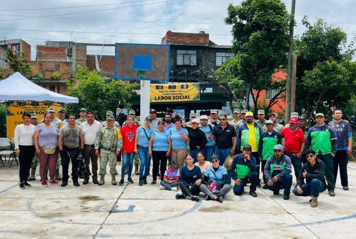 Gobierno de Morelia, vecinos y Ejército Mexicano realizan jornada integral en Colonia Loma Larga