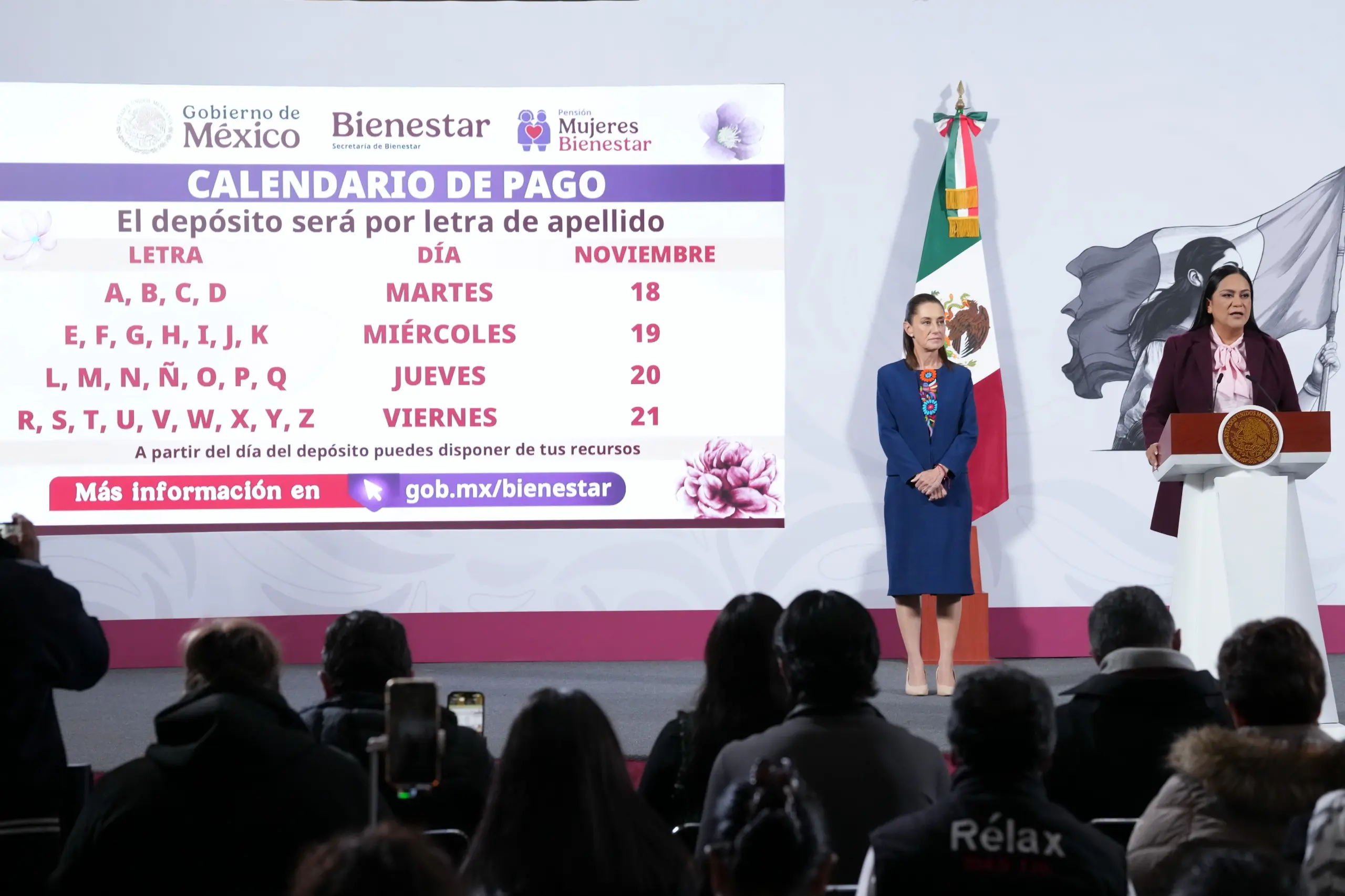 GOBIERNO DE MÉXICO: DEL 18 AL 21 DE NOVIEMBRE INICIA PAGO A NUEVAS BENEFICIARIAS DE LA PENSIÓN MUJERES BIENESTAR
