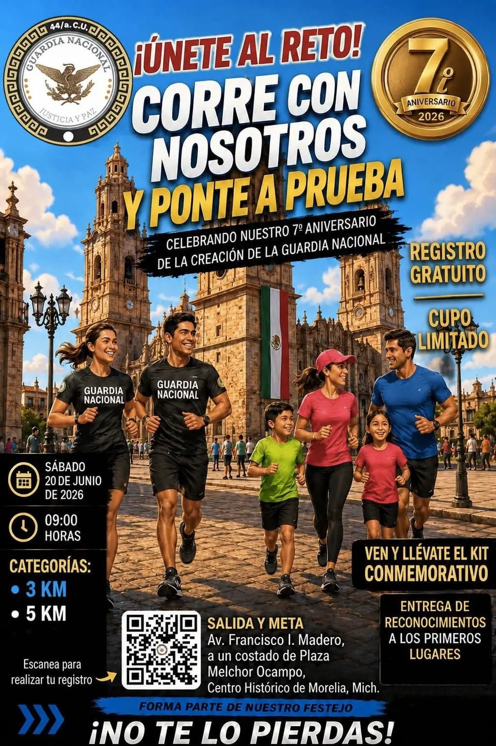 Gobierno Municipal de Zitácuaro se suma a la celebración del 7.º Aniversario de la Guardia Nacional