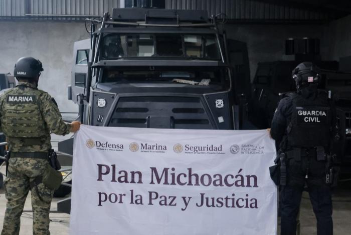 Golpe al crimen; SSP asegura en Coahuayana presunta bodega para fabricación de vehículos blindados