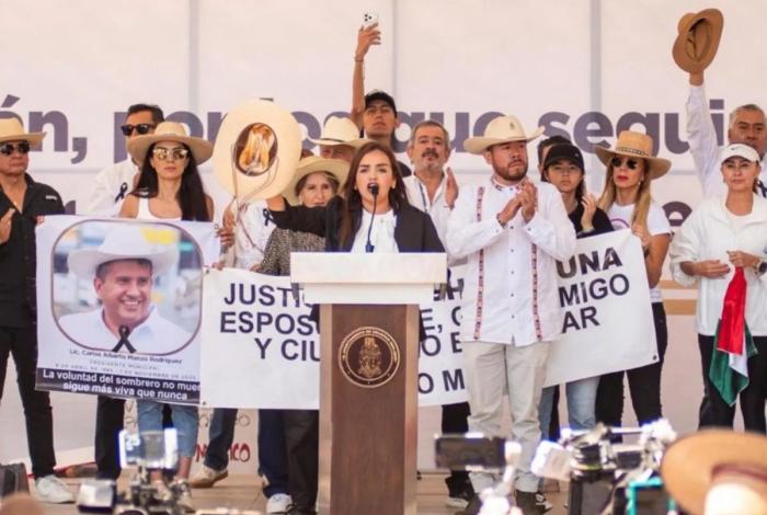 Grecia Quiroz exige justicia por asesinato de Carlos Manzo