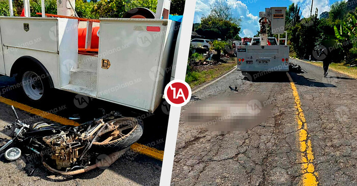 Grúa embiste y mata a motociclista en la Morelia-Mil Cumbres