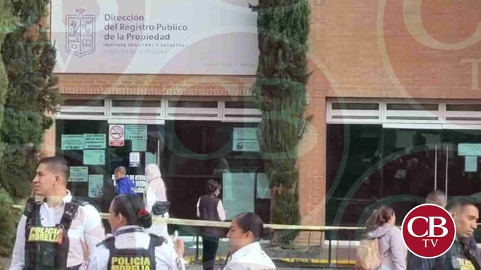 Hombre dispara contra oficinas del Registro Público de la Propiedad en Morelia