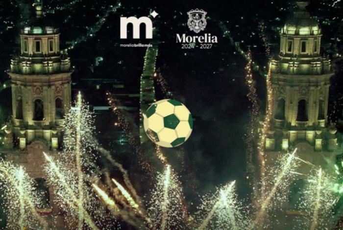 Hoy, encendido especial de la Catedral de Morelia con el tema del Mundial 2010: ¿Waka Waka o Wavin Flag?
