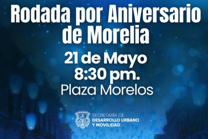 Hoy se realiza la Gran Rodada Nocturna, por el 484 aniversario de Morelia