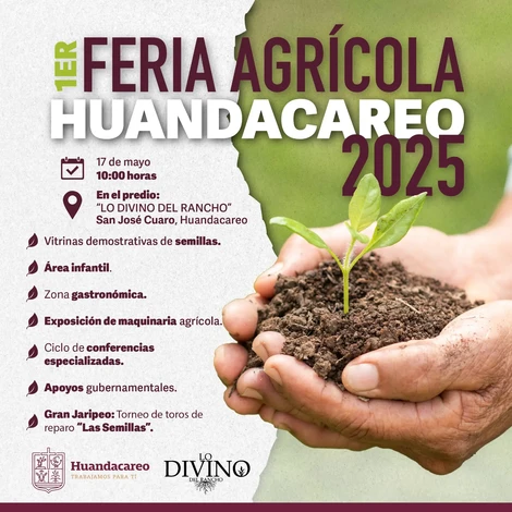 Huandacareo celebrará su Primera Feria Agrícola 2025