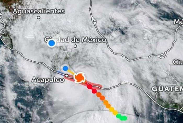 Huracán Erick ya es categoría 1 y se localiza en Guerrero
