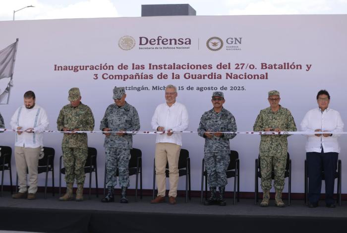 Inaugura Bedolla cuartel regional de la Guardia Nacional en Apatzingán