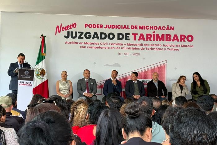 Inauguran nuevo Juzgado Auxiliar en Tarímbaro; brindará atención a dos municipios