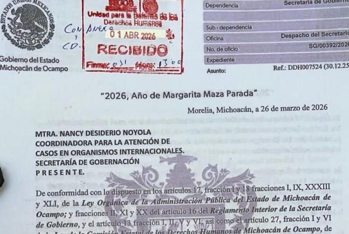 Informa Michoacán a la ONU sobre avances en el caso de Bernardo Bravo