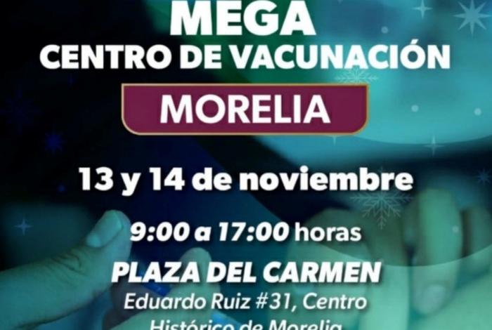 Instala SSM mega centro de vacunación en plaza del Carmen de Morelia