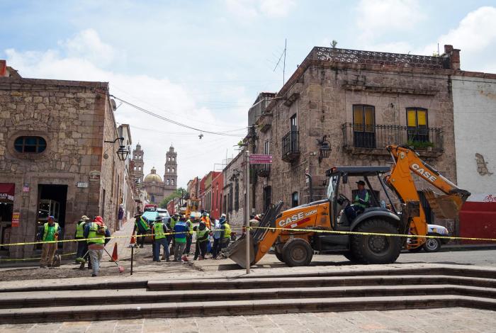 Intervienen vialidades aledañas a Casa de la Cultura en Morelia