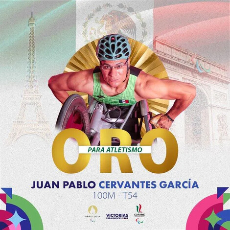 Juan Pablo Cervantes gana el tercer oro para México en los Juegos Paralímpicos de París 2024