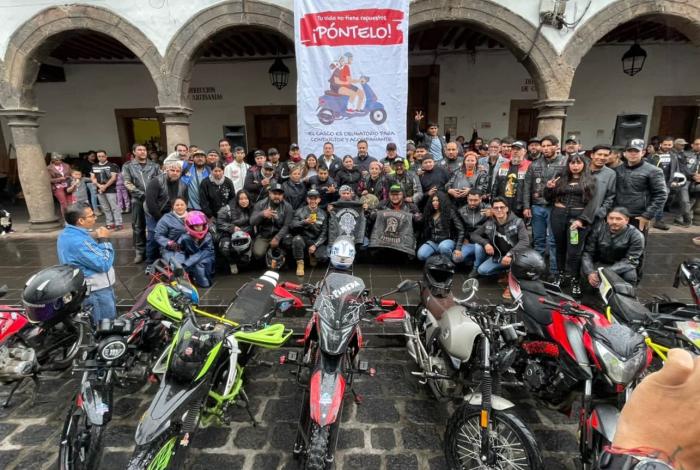 Julio Arreola promueve el uso del casco para salvar vidas en rodada con motociclistas