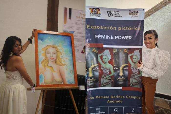 La artista Pamela Darinka, originaria de Uruapan, devela su exposición “Fémine Power” en el Ex Convento De Tiripetío
