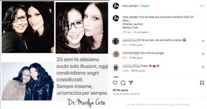 Laura Pausini desmiente amistad con falsa psiquiatra Marilyn Cote