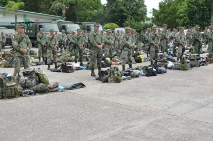 Llegan 200 elementos del Ejército Mexicano a Apatzingán, Michoacán