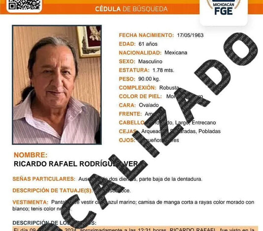 Localizan sano y salvo  a periodista de La Piedad Ricardo Rodríguez Vera