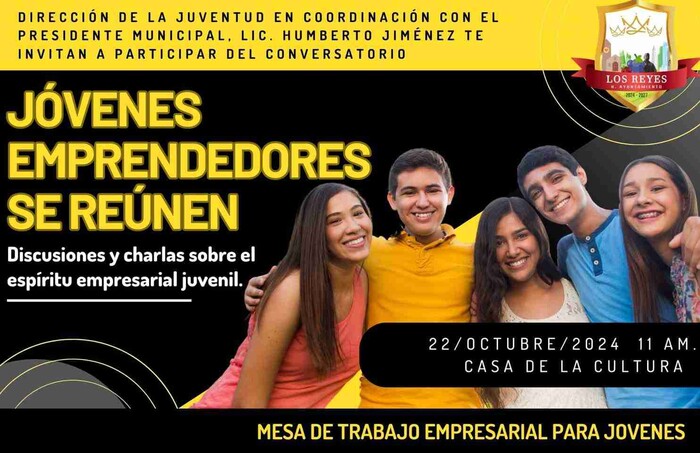 Los Reyes invita a jóvenes a participar en el Conversatorio ‘Jóvenes Emprendedores se Reúnen’