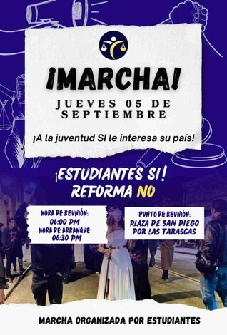 Marcharán estudiantes en apoyo al Poder Judicial