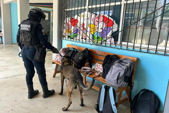 Marinos y policías revisan escuelas de Lázaro Cárdenas