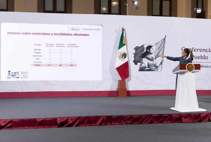 Más de 13 mil viviendas censadas por daños tras lluvias en cinco estados de México, reporta Sheinbaum