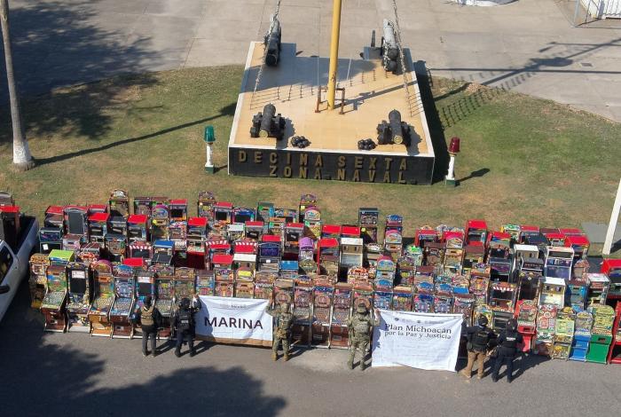 Más de 3 mil 200 máquinas tragamonedas aseguradas en el combate a la extorsión durante 2025