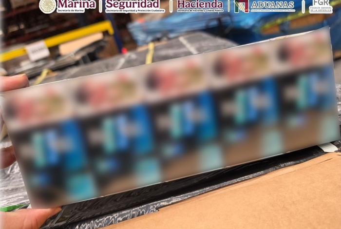 Más de 9 toneladas de productos de tabaco fueron aseguradas en el AICM tras inspección a embarques procedentes de Singapur