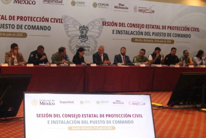 Michoacán instala Puesto de Comando de Protección Civil ante temporada de lluvias y ciclones