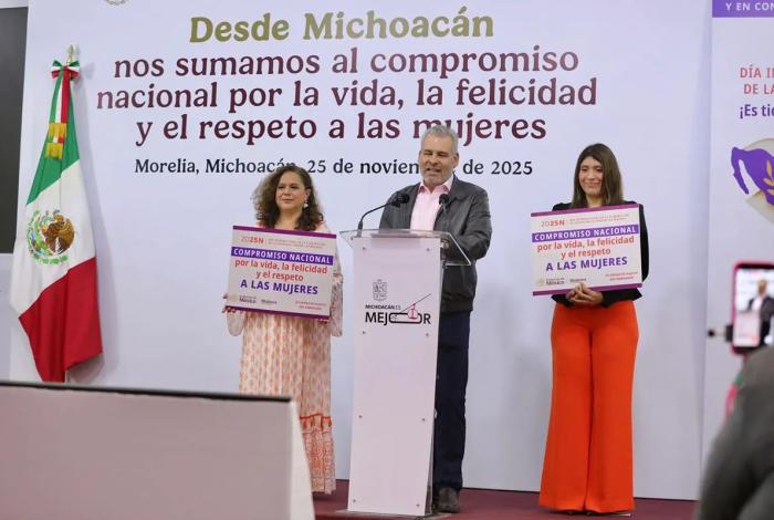 Michoacán se suma al compromiso nacional por el respeto a las mujeres: Bedolla