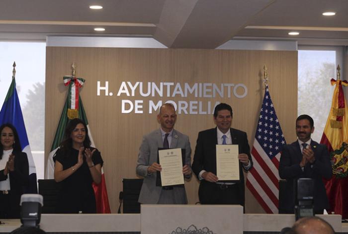Morelia y Sacramento se hermanan para impulsar educación, cultura y desarrollo económico