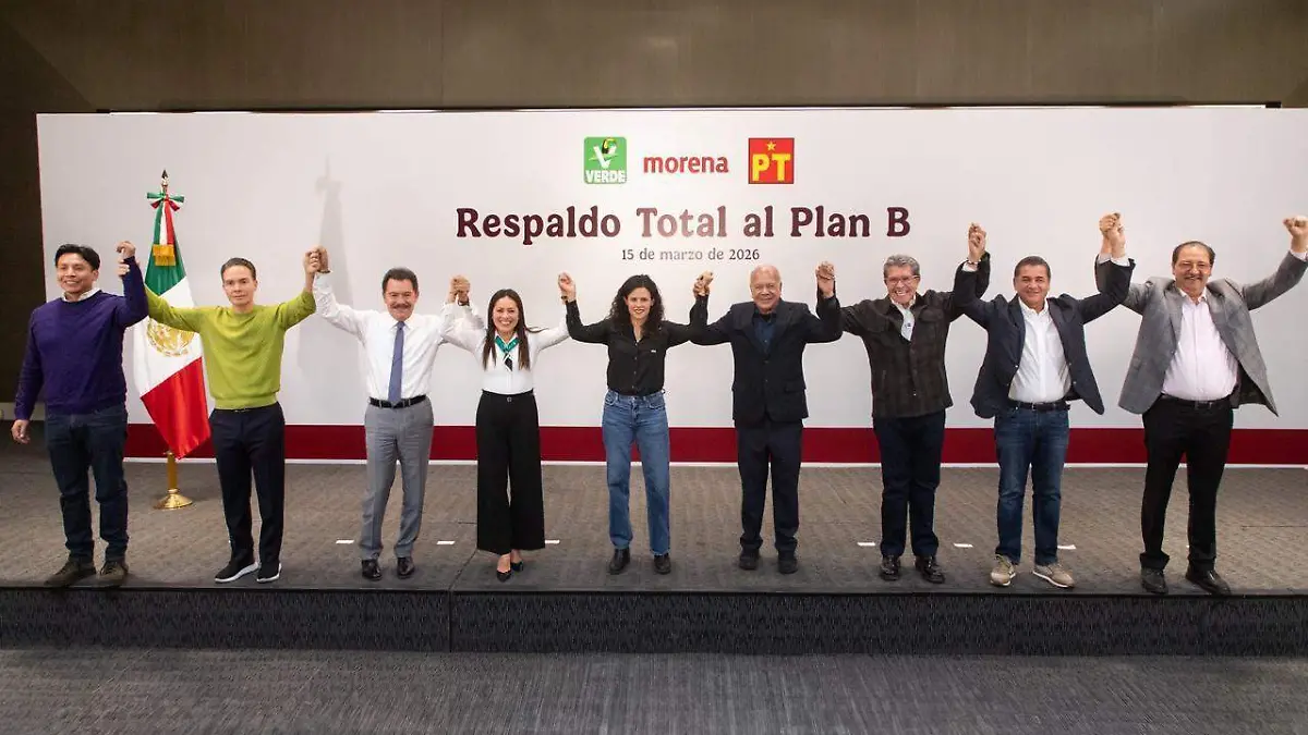 Morena, PVEM y PT anuncian respaldo al “Plan B”