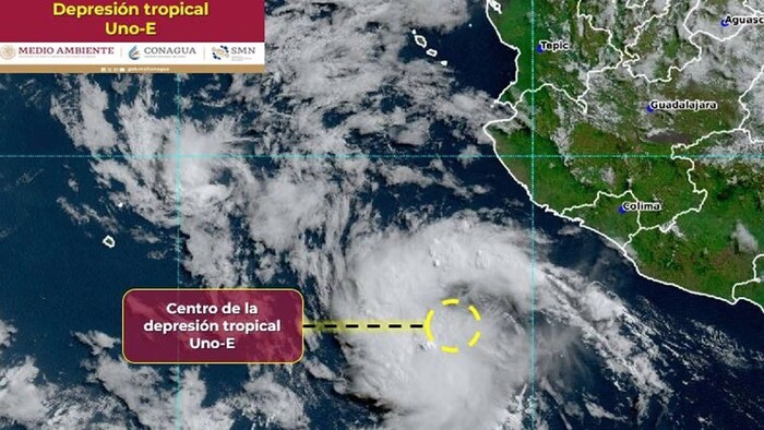 #Nacional | Primer ciclón del Pacífico, depresión Uno-E se forma entre Jalisco y Colima