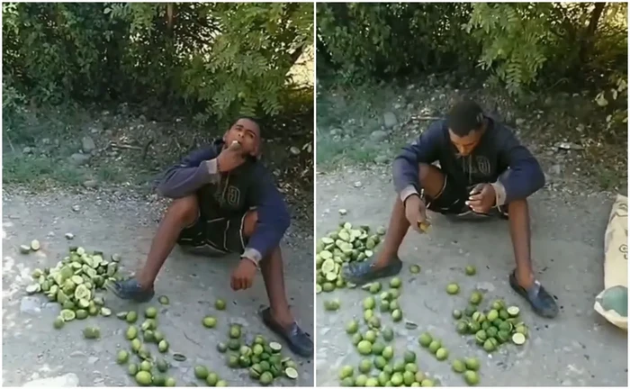 Obligan a hombre a comerse todos los limones que robo