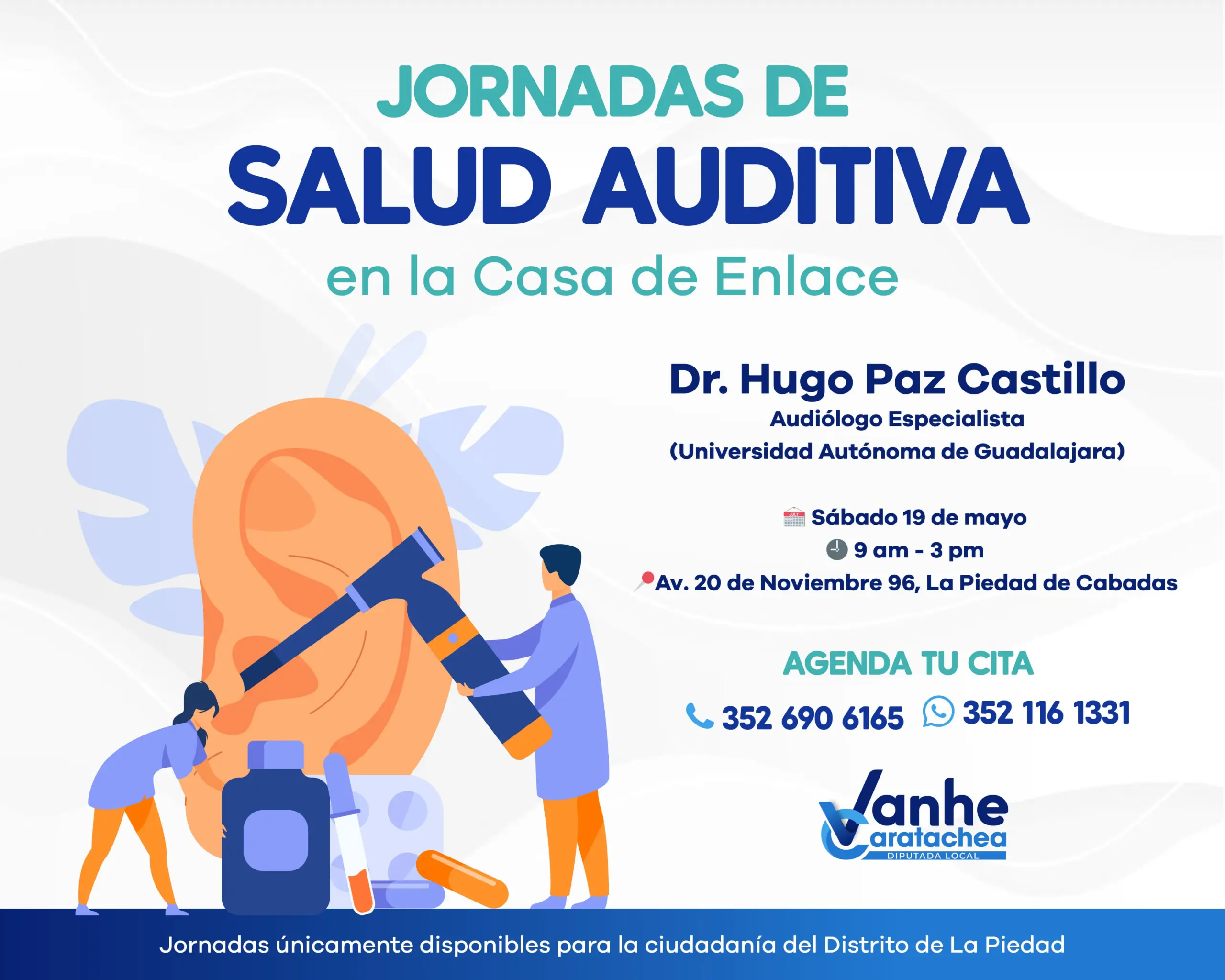 Ofrece Vanhe Caratachea Jornada de Salud Auditiva en Casa de Enlace