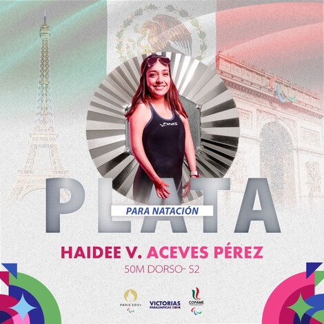 #París2024 | Doble plata para México: Haidee Aceves destaca en 50 metros dorso en los Juegos Paralímpicos