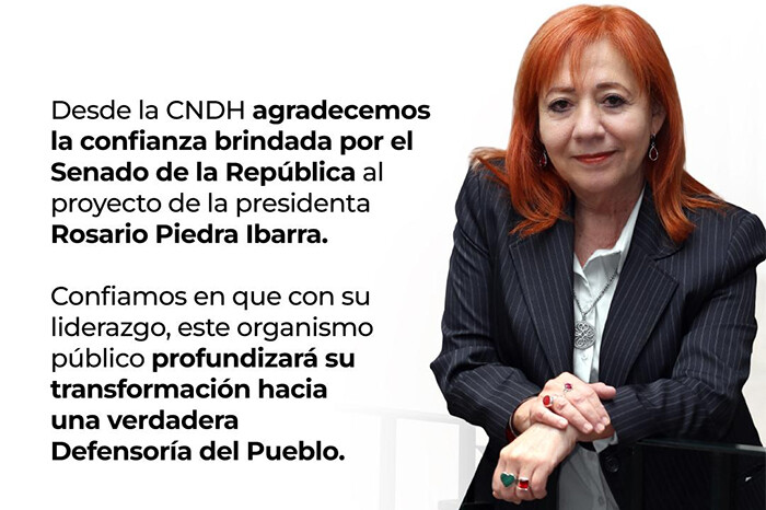 Pese a ser la peor evaluada, senadores de Morena y aliados reeligen a Rosario Piedra como titular de la CNDH