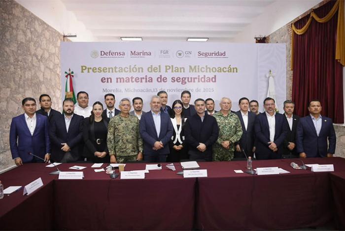 Plena coordinación en seguridad, refrendan Bedolla, Harfuch, Defensa y Semar