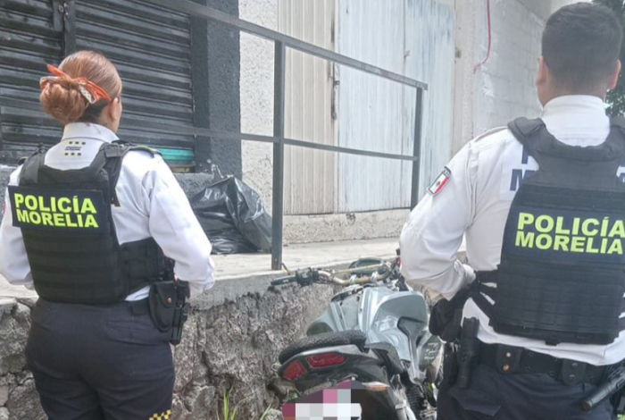 Policía Morelia recupera motocicleta robada en la colonia Primo Tapia