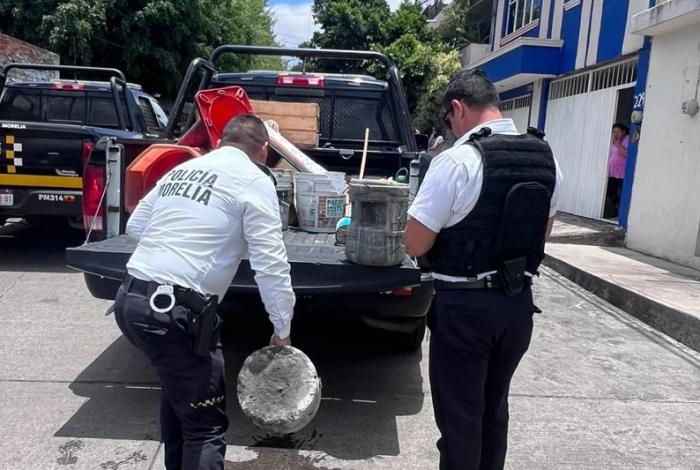 Policía Morelia retira obstáculos en colonia Buena Vista tras lesión a mujer