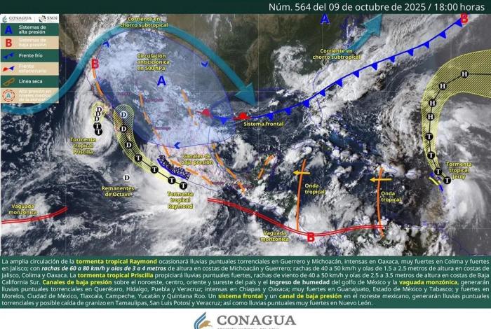 Por tormenta “Raymond”, Conagua mantiene monitoreo en 7 municipios michoacanos