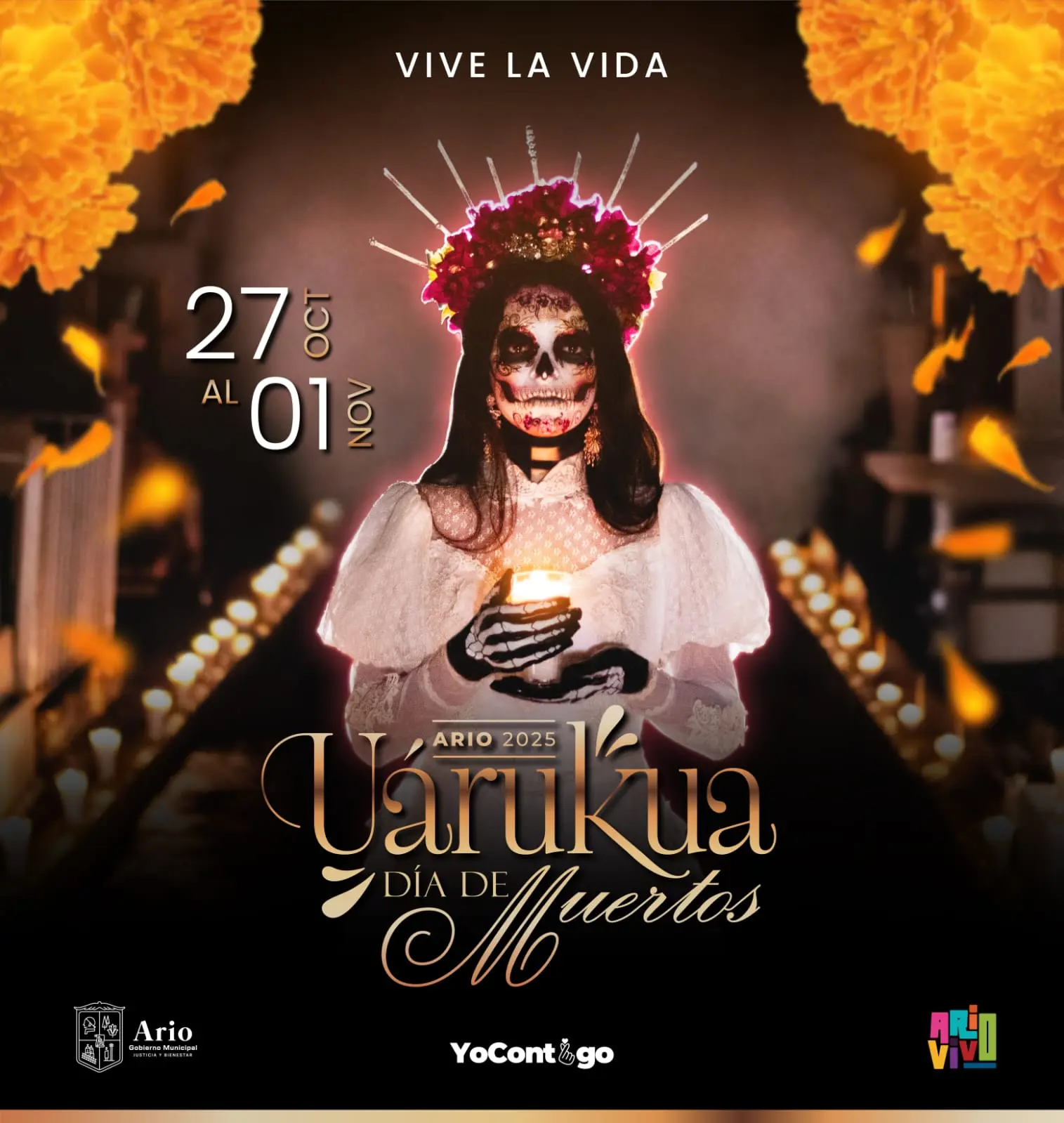 Presenta Yohana Mendoza programa cultural de la Uárukua Día de muertos Ario 2025
