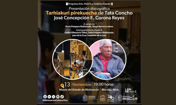 Presentarán disco de Tata Concho, autor purépecha, en el Museo del Estado