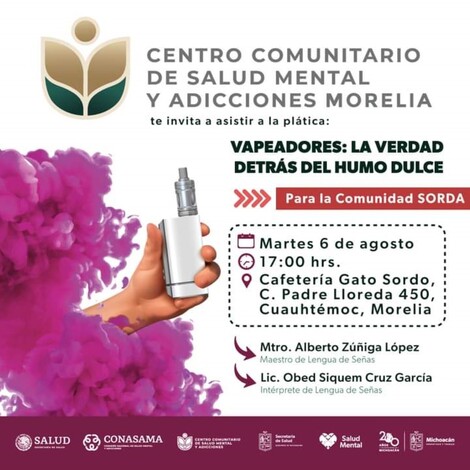 #Prevención | En Lengua de Señas Mexicana, SSM alertará los riesgos del vapeo