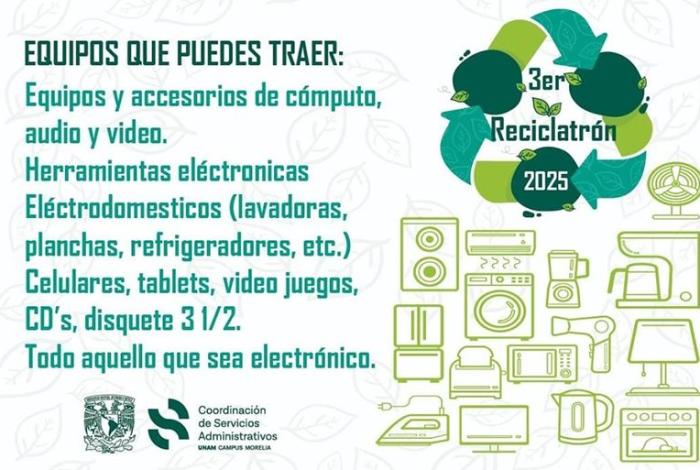 Promueve la UNAM Morelia el reciclaje de aparatos electrónicos en el Reciclatrón 2025