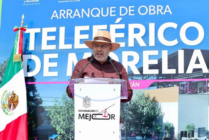 Rápidos, ecológicos, económicos y seguros, así serán los teleféricos de Morelia y Uruapan: Bedolla