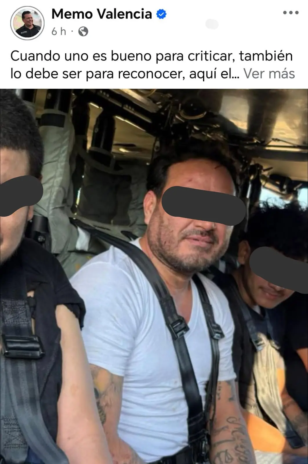 Reconoce Memo Valencia operativo para detener al Botox