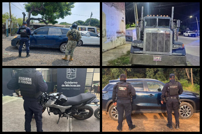 Recuperan 24 vehículos robados de todo tipo en Michoacán: trailer, motos, camionetas...